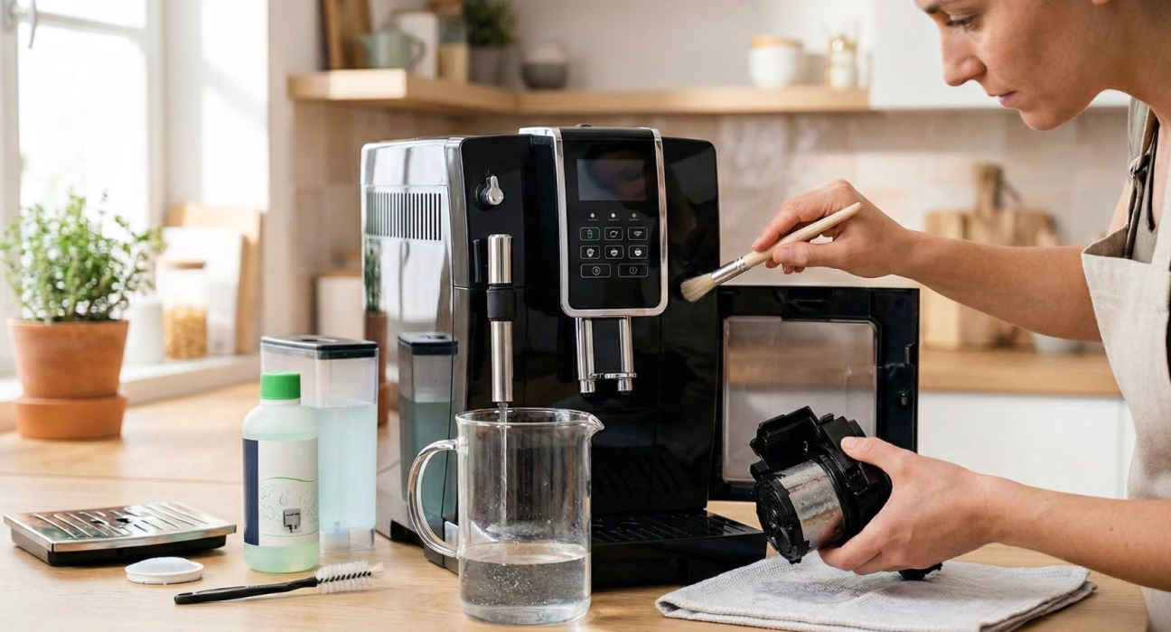 як почистити кавоварку delonghi